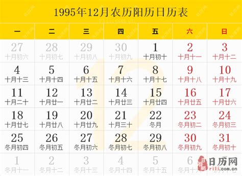 1995年1月20日|1995年阴历阳历对照表，1995年农历阳历表带天干地支，1995万。